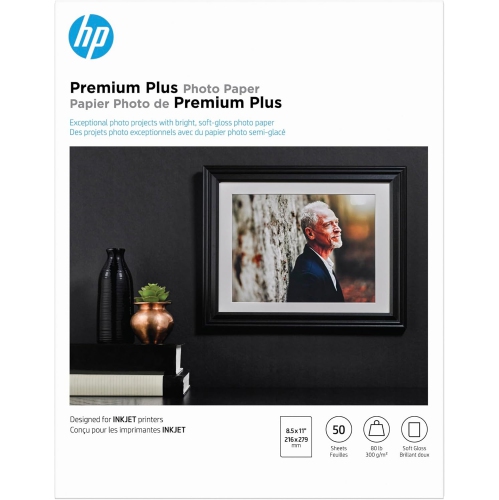 Premium Plus Photo Paper, Soft Gloss, A, 50 Sheets, 8 1/2 x 11
