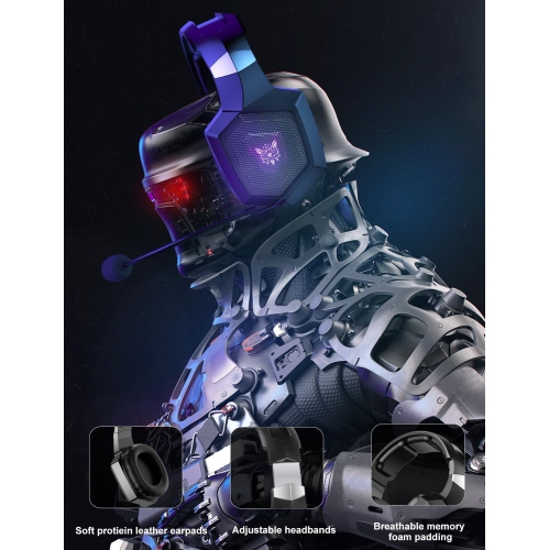 Gaming with rophone, Gaming Headphones for PS4 PS5 PC with RGB Lights, PlayStation with Noise