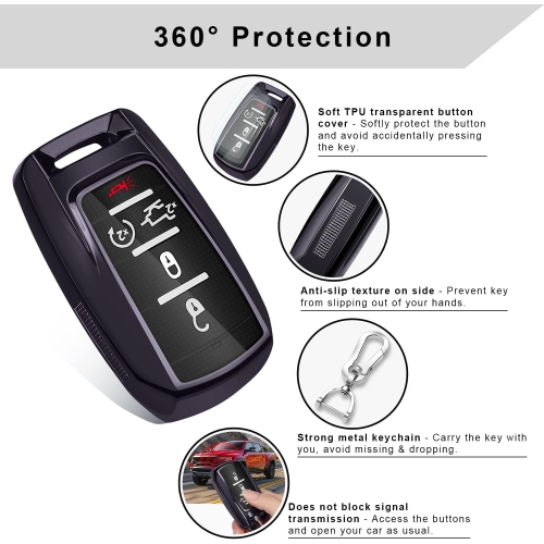 for RAM Key Fob Cover with Keychain Soft TPU Key Case Compatible with 2019 2020 2021 2022 2023 2024 Dodge