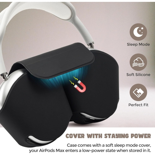 Hard Carrying Smart Case for New AirPods Max, Headphone Travel Case with Sleep Mode Cover & Mesh Pocket,