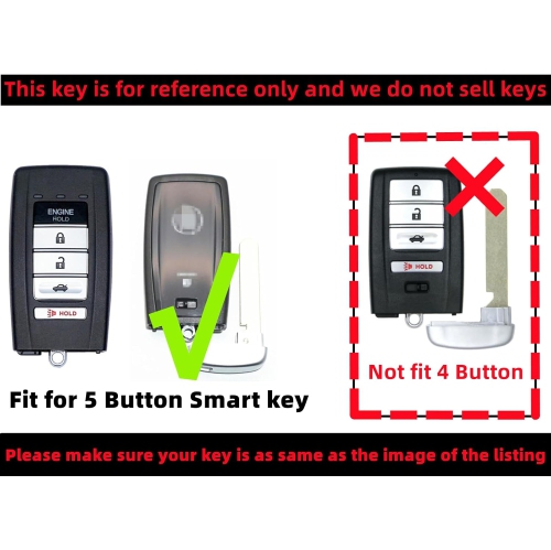 Silicone Rubber Key Fob Cover Compatible with 2014-2021 Acura ILX MDX RDX RLX TLX KR537924100