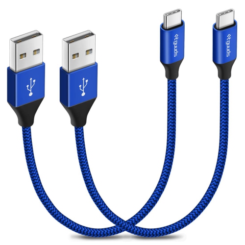 ETGUUDS  Short USB C Cable 1Ft, 2-Pack USB to USB C Cable 3A Fast Charging Type C Charger Cable Braided Data Cord In Blue