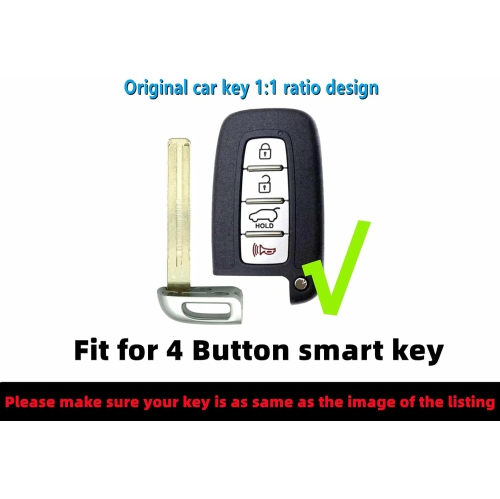 TPU Key Fob Cover Compatible with 2007-2017 Hyundai Azera Elantra GT Equus Genesis Santa Fe Tucson