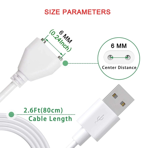 Magnetic USB DC Charger Cable Replacement Charging Cord-(6mm/0.24in)