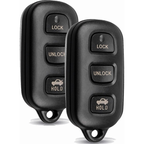 (2 PACK) for Key Fob SHELL CASE & Repair Kit for Keyless Entry cover replacement fits 1995-2009 Toyota