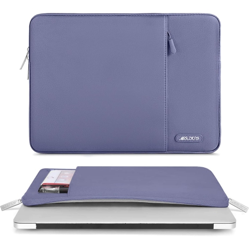 Housse pour ordinateur portatif compatible avec 13 po pour ordinateur portatif, étui vertical en polyester avec pochette, gris lavande