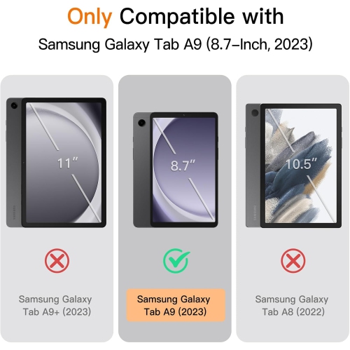 Case for Samsung Galaxy Tab A9 8.7-Inch 2023, Slim Folio Stand Protective Tablet Cover, Multi-Angle Viewing