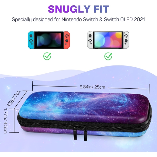 Carrying Case for Nintendo Switch O Model/Nintendo Switch, Hard Shell Portable Travel Carry Case w/10 Game