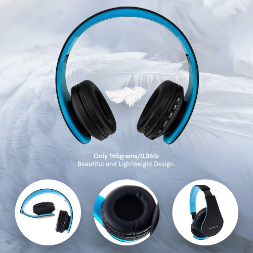 Bluetooth Over-Ear Stereo Foldable Headphones, Wired s Noise Cancelling with Built-in
