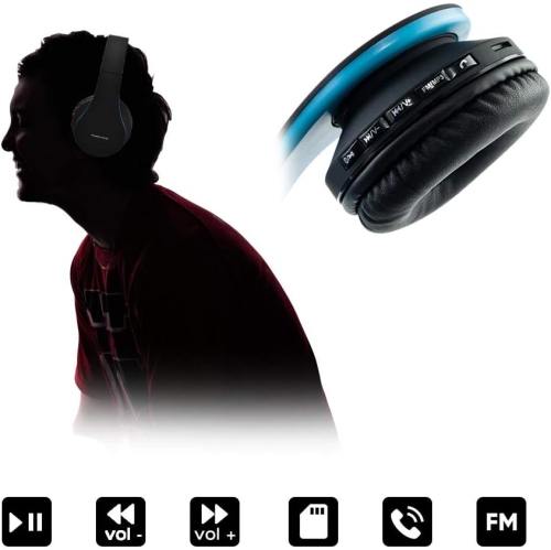 Bluetooth Over-Ear Stereo Foldable Headphones, Wired s Noise Cancelling with Built-in