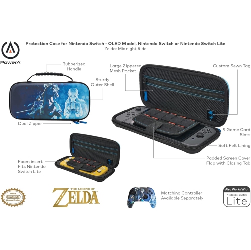 PowerA Protection Case for Nintendo Switch - O Model, Nintendo Switch or Switch Nintendo Lite - Midnight Ride