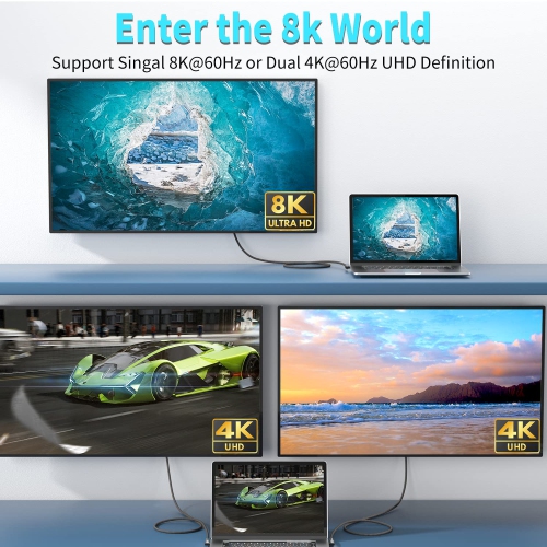 USB4 Cable, with Thunderbolt 4 Cable, 240W Charging Cable, 40 Gbps Data Cable, 8K @ 60Hz HDR, USB C to USB C Cable,