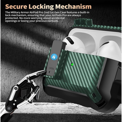 Airpods Pro 2 Case Cover Men Lock with Kit, Protective Cover with Pen Compatible with Airpod