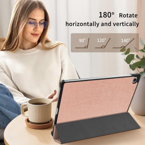 Case for Galaxy Tab S6 Lite 10.4 inch 2024/2022/2020, with Screen Protector, Trifold Stand, Slim Cover Support