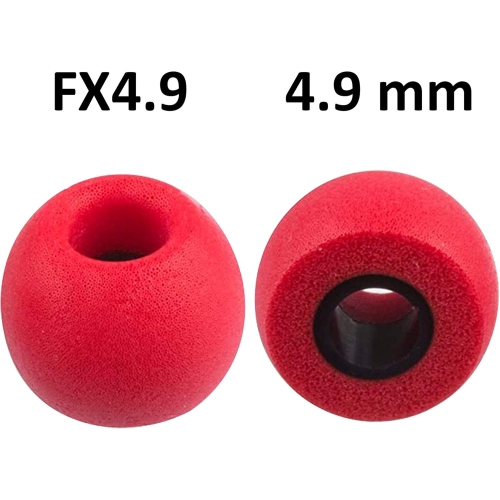 FX4.9 4 Pairs of Round Memory Foam In Ear Earphone Tips. Replacement for Silicone Earbuds. Compatible