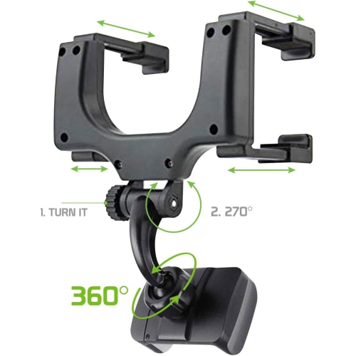 s Rearview Mirror Car Mount Grip for Universal Smartphones, Multimedia Devices, GPS Units, Fits