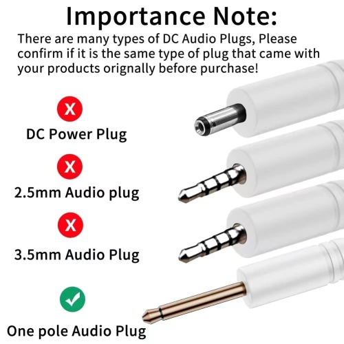 SEM 2.5 mm DC Fast Charging, vibrarartor for Women Charging [2 Pack 3.9 feet] DC USB 2.0 Charger Cable, USB to DC