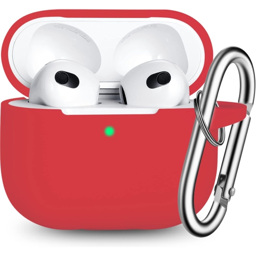R-FUN  for Airpod 3 Case Cover, Silicone Protective Accessories Skin With Keychain Compatible With Airpod 3Rd Generation