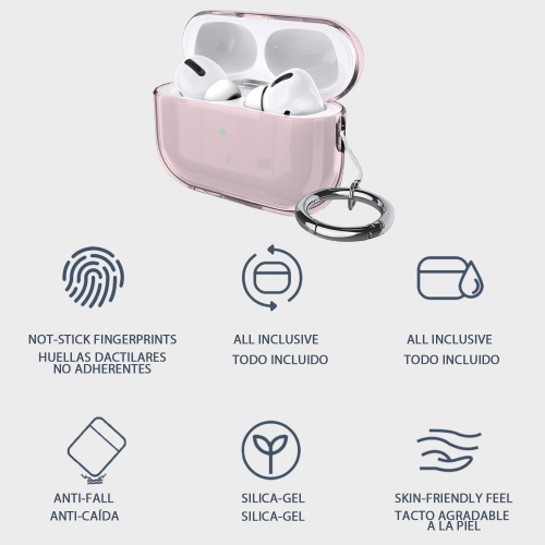 Case for AirPods Pro 2nd Gen 2022 / AirPods Pro 2 2023 USB-C Clear Protective Cover Transparent Key Chain Strap