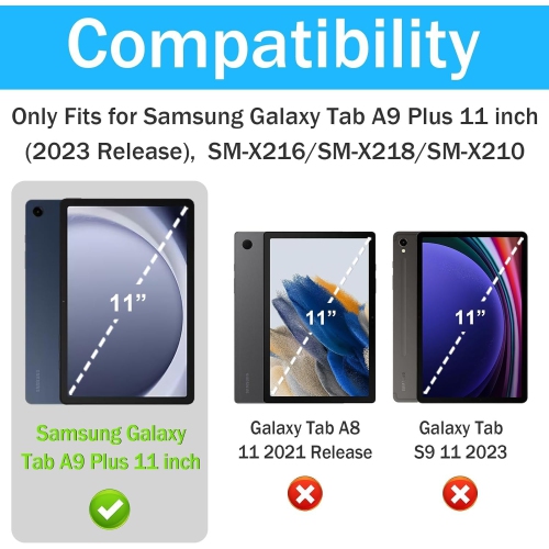 Kids Case for Samsung Galaxy Tab A9 Plus 11 inch 2023 - with Built-in Screen Protector,