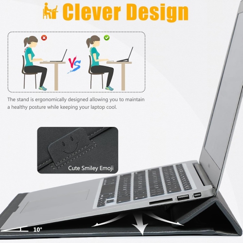 15 Inch Laptop Sleeve Case with Stand Feature Compatible with MacBook Air 15.3/15 M3/M2 A3114 A2941 2024-2023,