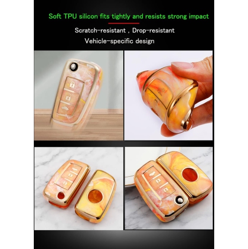 3 Button Flip Key Fob Cover for Nissan Rogue S Rogue Select/Sport, Qashqai Tiida Sylphy Frontier Keyless