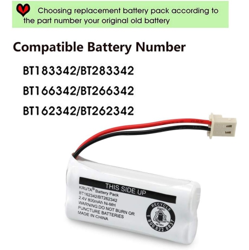 BT162342 BT262342 sans fil ies Compatible avec BT183342 BT283342 BT166342 BT266342 VTech CS6114