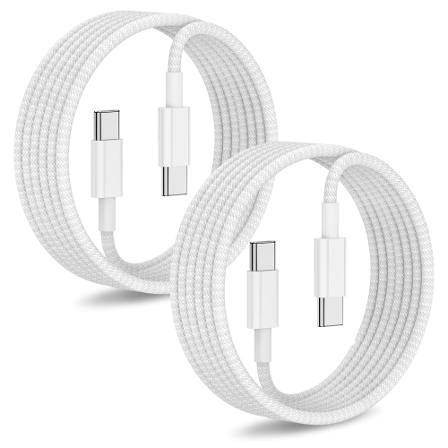 CITELECT  2Pack Type C to Type C Fast Charging Cord for Iphone15 Pro Max, USB C to USB C 6Ft Nylon Braided Charger Cable