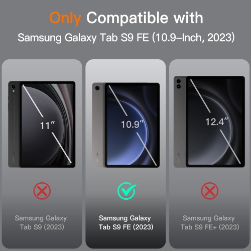 Case for Samsung Galaxy Tab S9 FE 10.9-Inch with S Pen Holder, Slim Folio Stand Protective Tablet Cover,