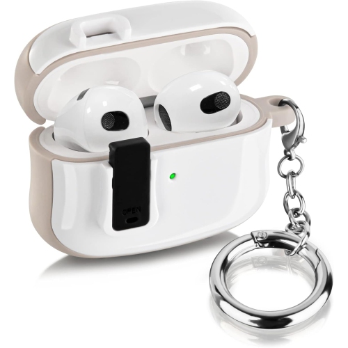 for Airpods 3rd Generation Case with Lock, Upgraded Secure Airpods 3 Case Cute Slim iPod 3 Earbuds Protective