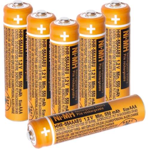 6 Pack HHR-55AAABU NI-MH AAA Rechargeable ies for Panasonic 1.2V 550mAh AAA Rechargeable y for Cordless