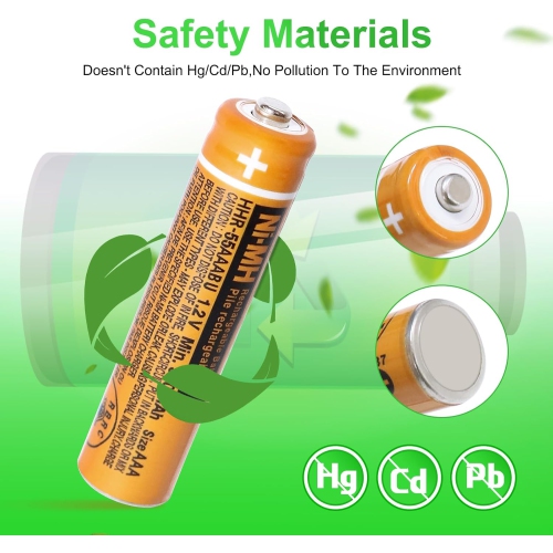 6 Pack HHR-55AAABU NI-MH AAA Rechargeable ies for Panasonic 1.2V 550mAh AAA Rechargeable y for Cordless