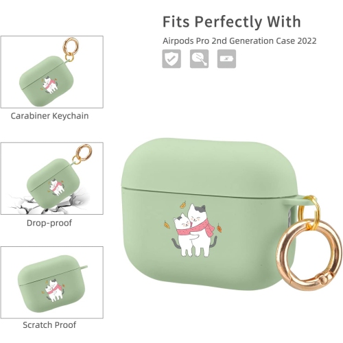 Compatible with Airpods Pro 2nd Generation Case, Cute AirPods Pro 2 Case Cover Cats Printed Protective Women
