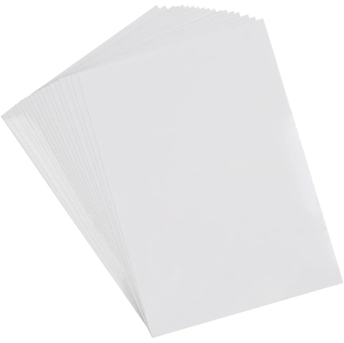 20 feuilles de papier autocollant en vinyle imprimable à jet d'encre, étiquettes transparentes Papier autocollant en vinyle étanche