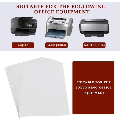 20 feuilles de papier autocollant en vinyle imprimable à jet d'encre, étiquettes transparentes Papier autocollant en vinyle étanche