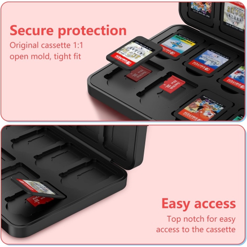 Étui de stockage de jeux à 24 fentes compatible avec Switch, cartouche de stockage de jeux portative avec Switch, jeux