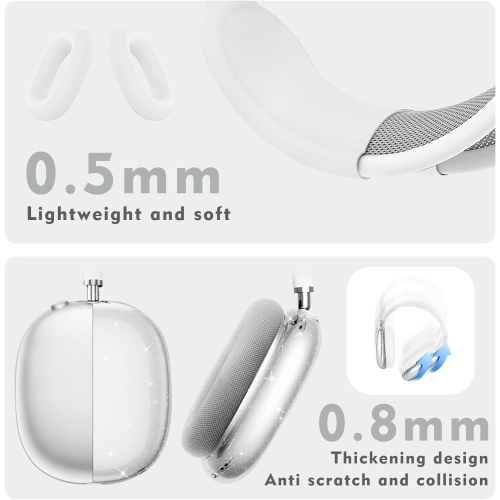 for AirPods Max case Cover,Anti-Scratch Ear Pad Case Cover/Ear Cups Cover/Head Cover for AirPods Max. Clear