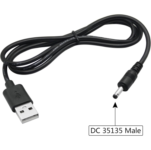 2Pcs USB to DC 3.5mm x 1.35mm Power Cord 3FT, USB 2.0 A Male to DC 3.5mm x 1.35mm Male Plug 5V 3A Power Charging Cable,