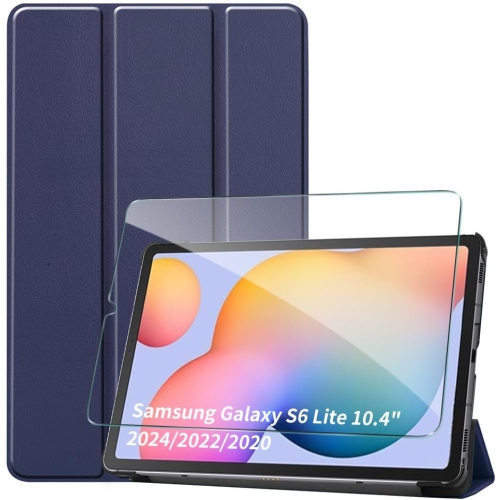 Case for Galaxy Tab S6 Lite,with Screen Protector2024/2022/2020,10.4 inch, Trifold Stand, Slim Cover Support