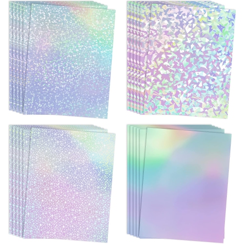 Koala – Feuilles stratifiées holographiques A4, transparent, autocollant holographique, transparent, 25 feuilles, transparent et étanche