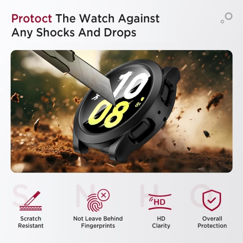for Galaxy Watch FE 40mm/ Galaxy Watch 5 40mm/ Galaxy Watch 4 40mm Waterproof Screen Protector Case, Hard PC