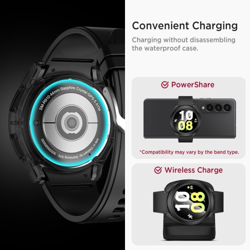 for Galaxy Watch FE 40mm/ Galaxy Watch 5 40mm/ Galaxy Watch 4 40mm Waterproof Screen Protector Case, Hard PC