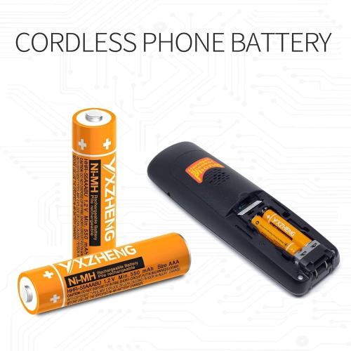 HHR-55AAABU de 4/6/8 1,2&nbsp;V Remplacement AAA Ni-MH y de 550&nbsp;mAh pour téléphone sans fil de Panasonic Haut-parleur DECT