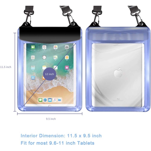 Universal Tablet Waterproof Case Pouch Dry Bag for iPad 10.2/9.7, iPad Pro 11/10.5, iPad Air, Samsung Galaxy Tab,