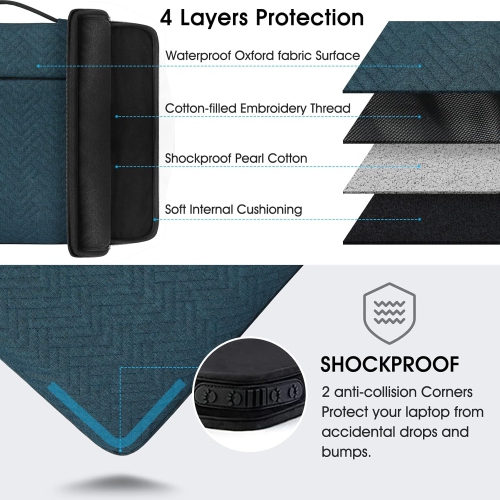 Laptop Sleeve 14 Inch Laptop Case Waterproof Business Laptop Bag 360° Protective Computer Carrying Bag Compatible