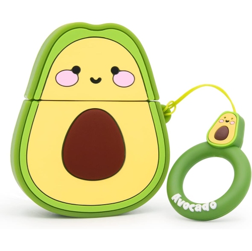 YONOCOSTA  Cute Airpods Case, Airpods 2 Case, Funny 3D Cartoon Fruit Avocado Case, Soft Silicone Full Protection