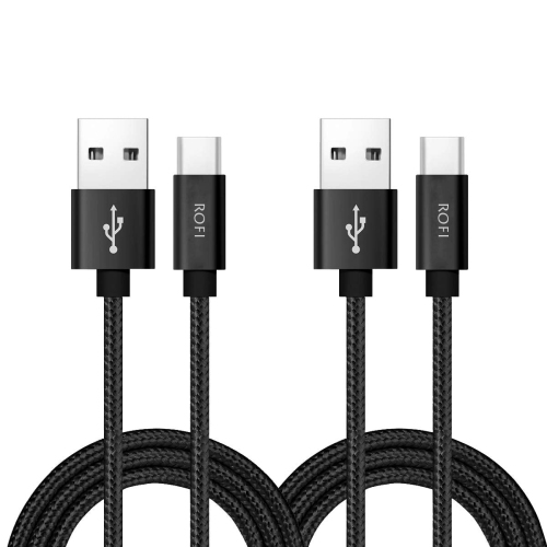 Câble USB de type C, [paquet de 2] 6 pi; Câble USB-C tressé en nylon pour S10 S9 S8 Plus Note 9 8, Pixel, Moto Z,