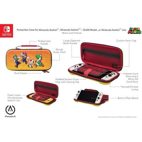 PowerA Protection Case for Nintendo Switch - O Model, Nintendo Switch or Nintendo Switch Lite - Mario and Friends