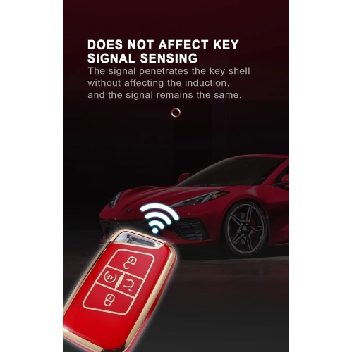 Key Fob Cover Compatible with Buick 6 Button Key Case 2021 2022 Smart Remote Auto Key Car Accessories