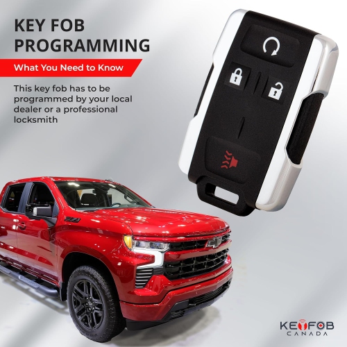 -1 Key Fob Keyless Entry Remote Start 4 Buttons for Chevy Silverado Colorado GMC Sierra with y